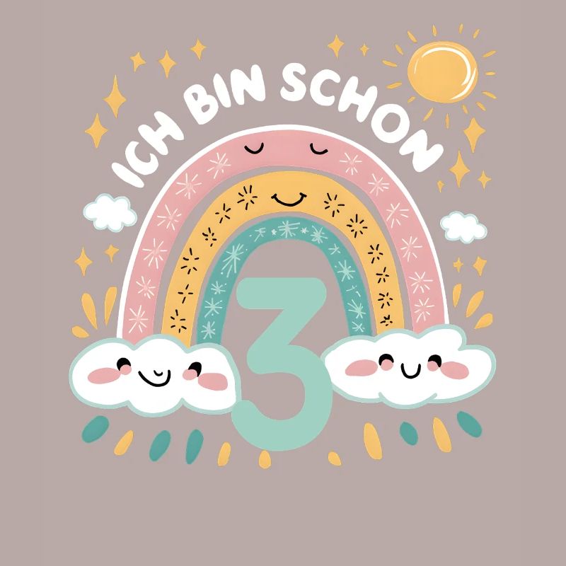 3rd Birthday Shirt Rainbow Cloud
