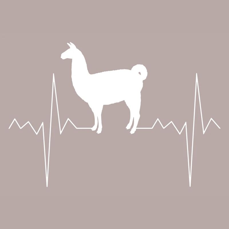 Herzfrequenz Herzschlag Puls Lama Llama Geschenk