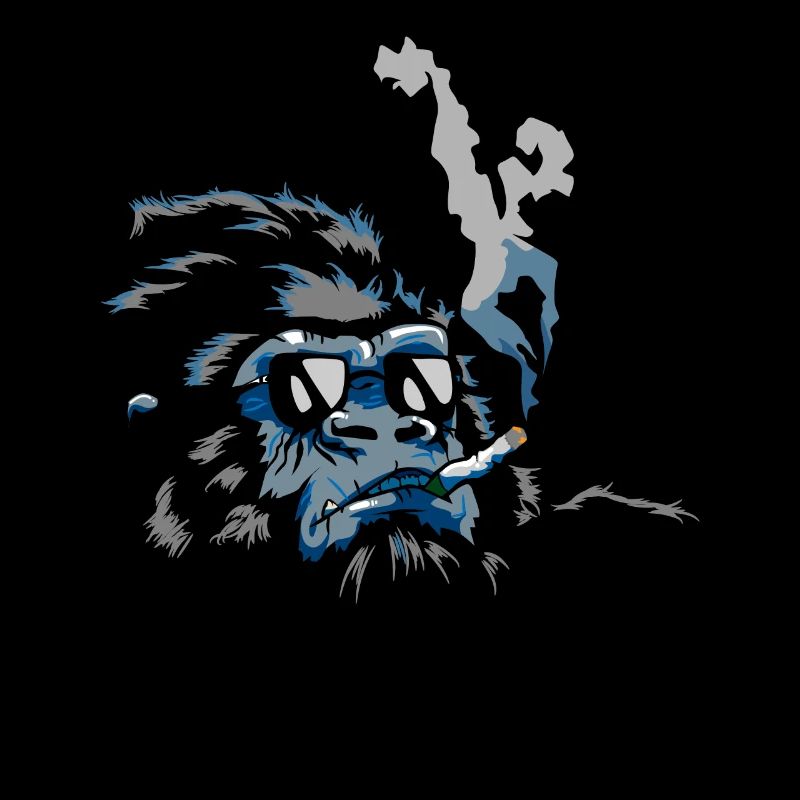 Gorilla with cigarette