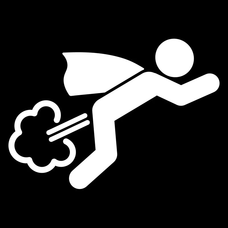 Super man Flying by fart jet engine