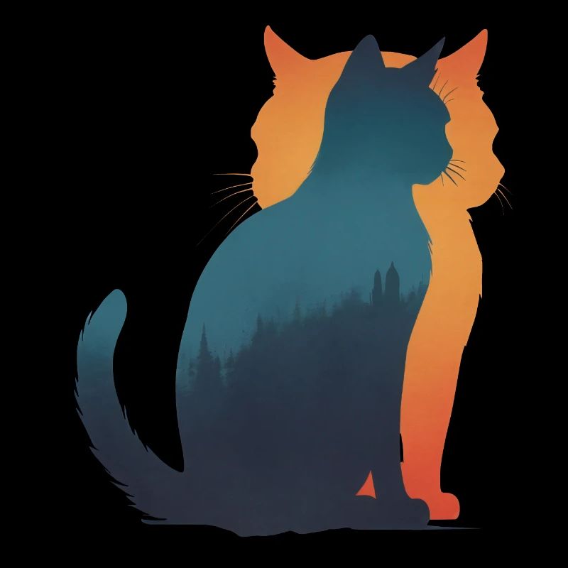 Jeu d’ombres : Chat dans la forêt