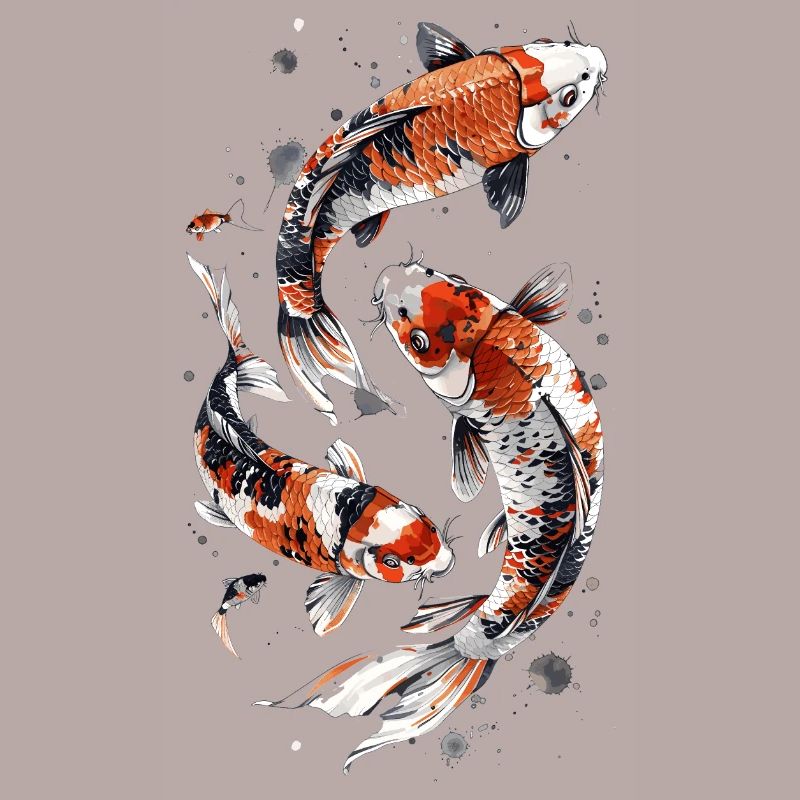 Conception astucieuse de poisson Koi, conception élégante de Koi