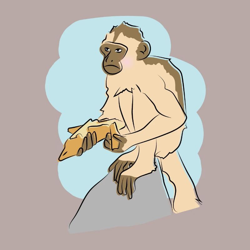 Illustrated design with monkey