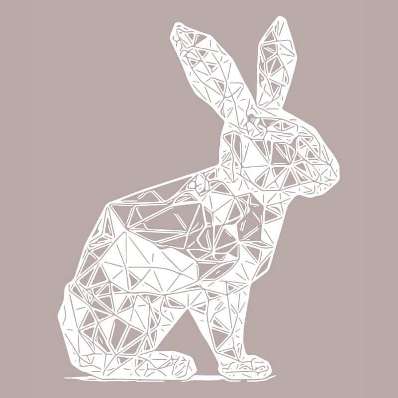 Geometric Lines Rabbit Rabbit Head