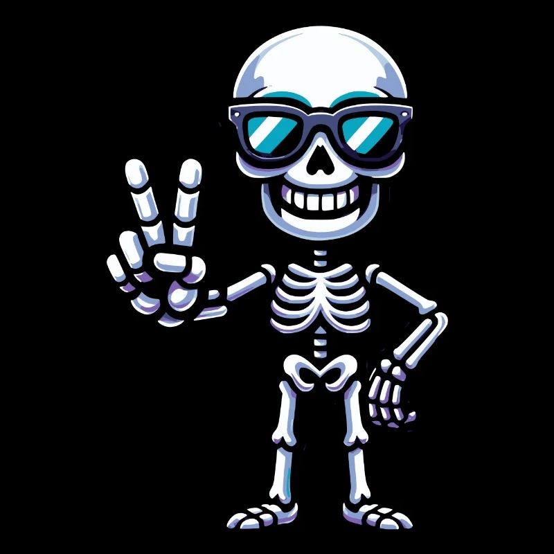 Skeleton Peace Sign