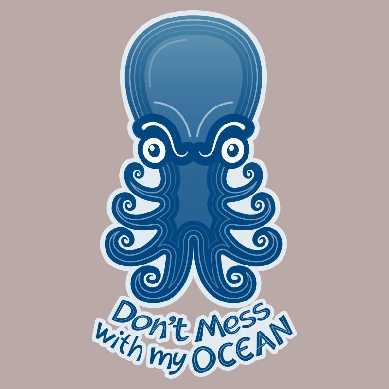 Blue octopus warns not to touch its ocean