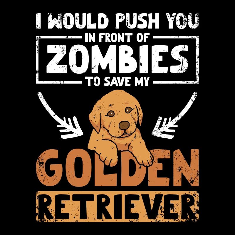 Vous pousser devant les zombies golden retriever