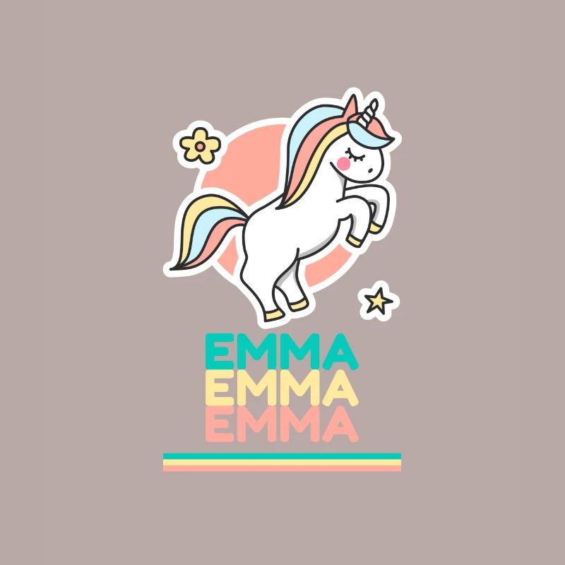 Emma Prénom Cadeau Douce Licorne