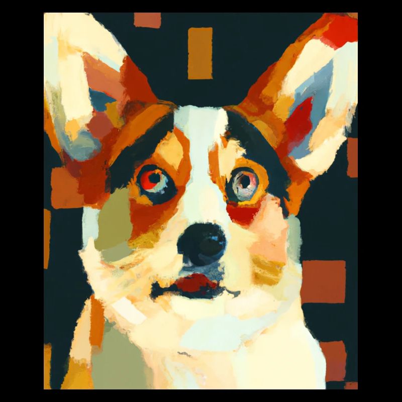 Corgi Portrait Cubism Dog