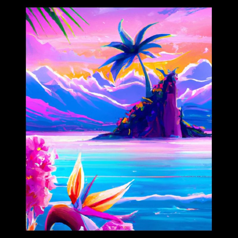 Synthwave Sun Hawaii Vaporwave Aesthetic