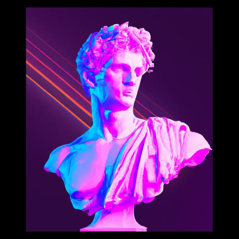 Vaporwave Statue Römische Büste