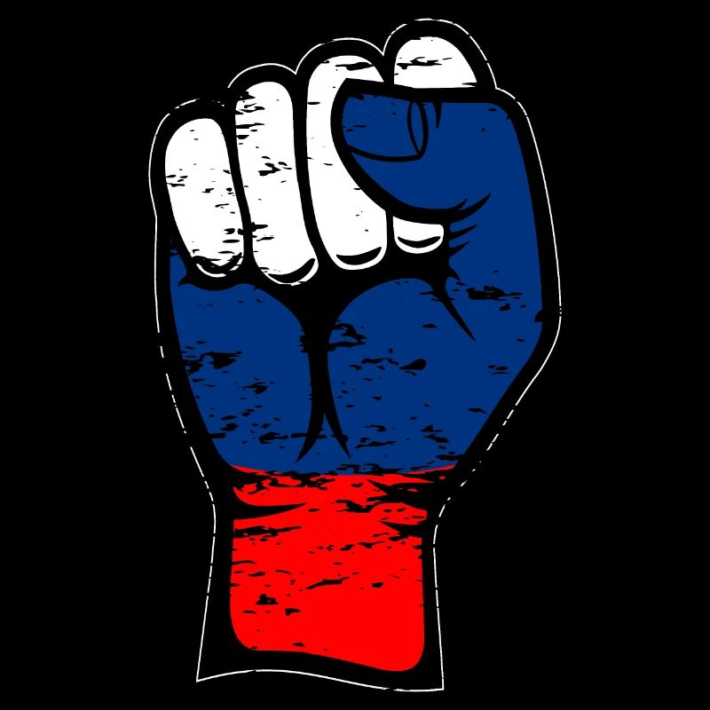 Poing de drapeau de la Russie utilisé