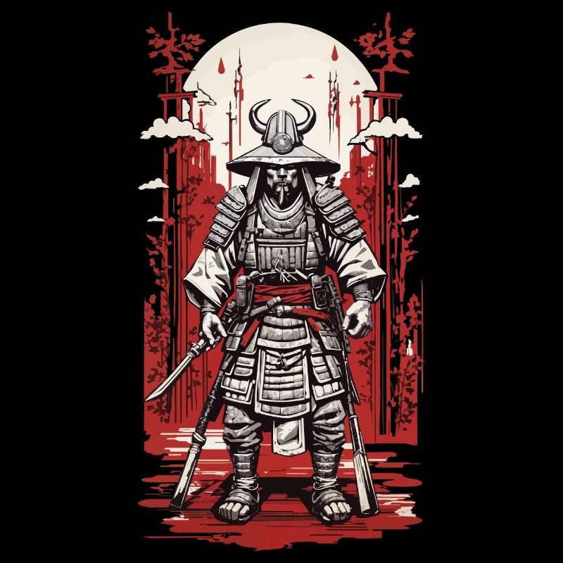Samurai Retro Ukiyo-E Esthétique Japon Design