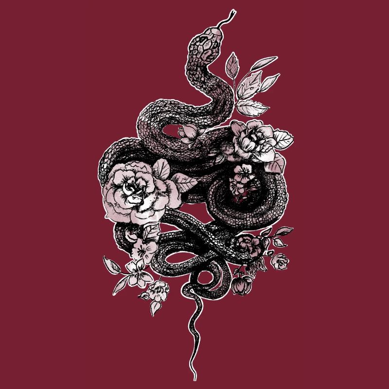 Snake - Ball Python - Retro Tattoo Look