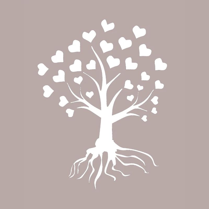 Tree with hearts (white)