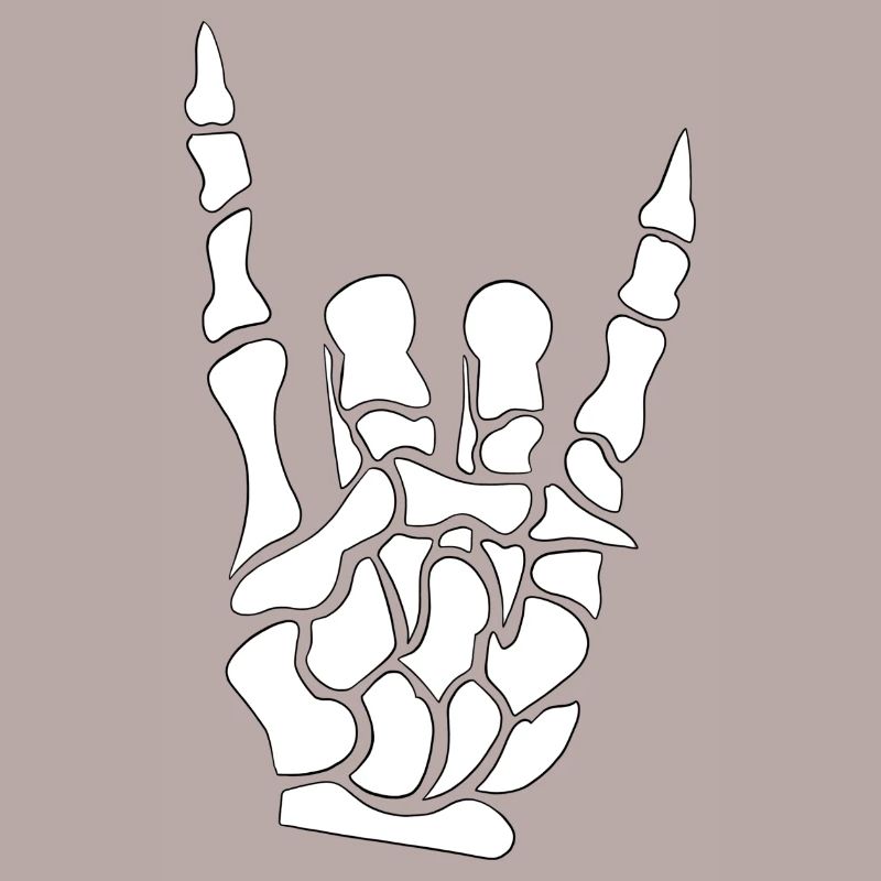 Devil horns hand - skeleton - bones - metal