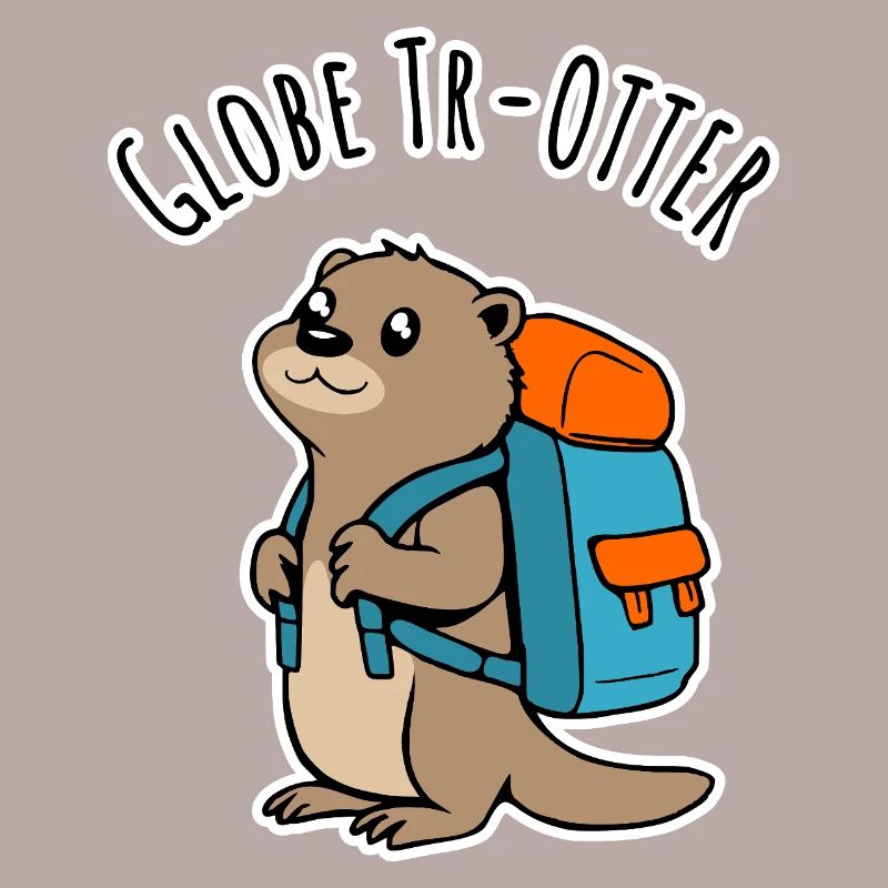 Ein Backpacker Otter auf Reisen ein Globe Tr-Otter