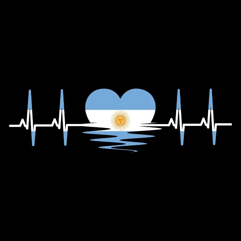 Drapeau argentin pulsation cardiaque impulsion sinusoïdale ECG
