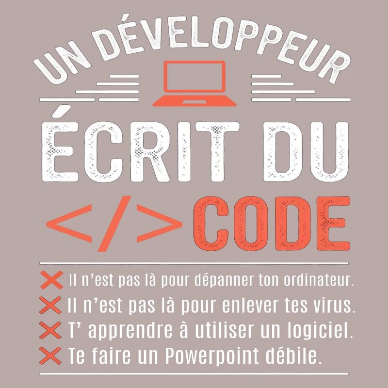 Un développeur écrit du code humour programmation