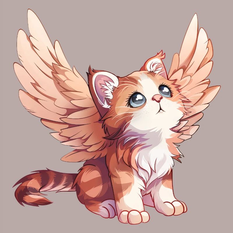 Conception de bande dessinée d’ange chat mignon