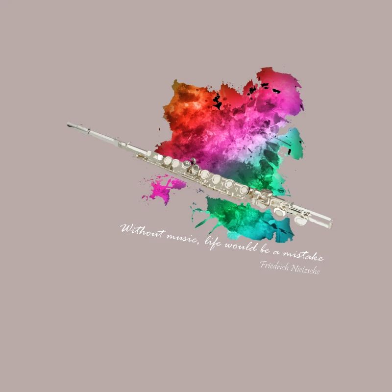 Querfloete in einer Farbexplosion