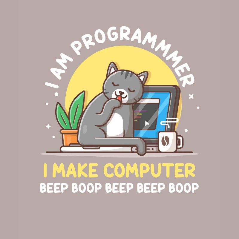 Cat Programmer Coder Entwickler Kitten Computer