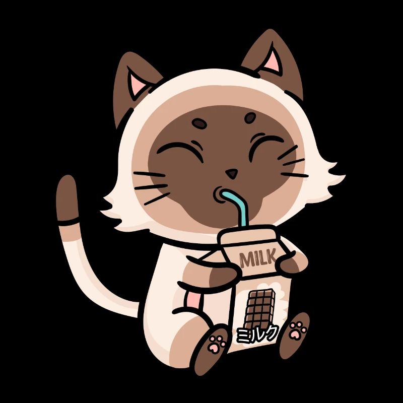 Cat Drinks Chocolate Milk Anime Manga