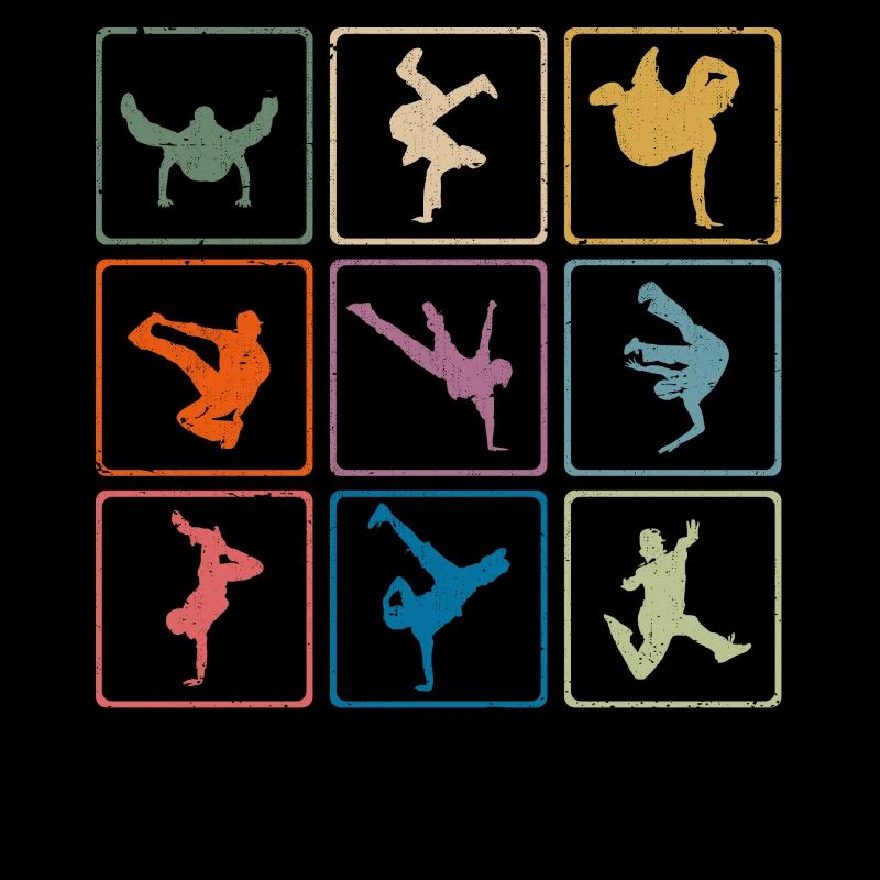 Retro break dancer Breatdancing