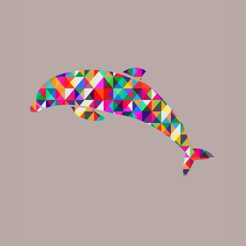 Delfin Mosaik Bunt