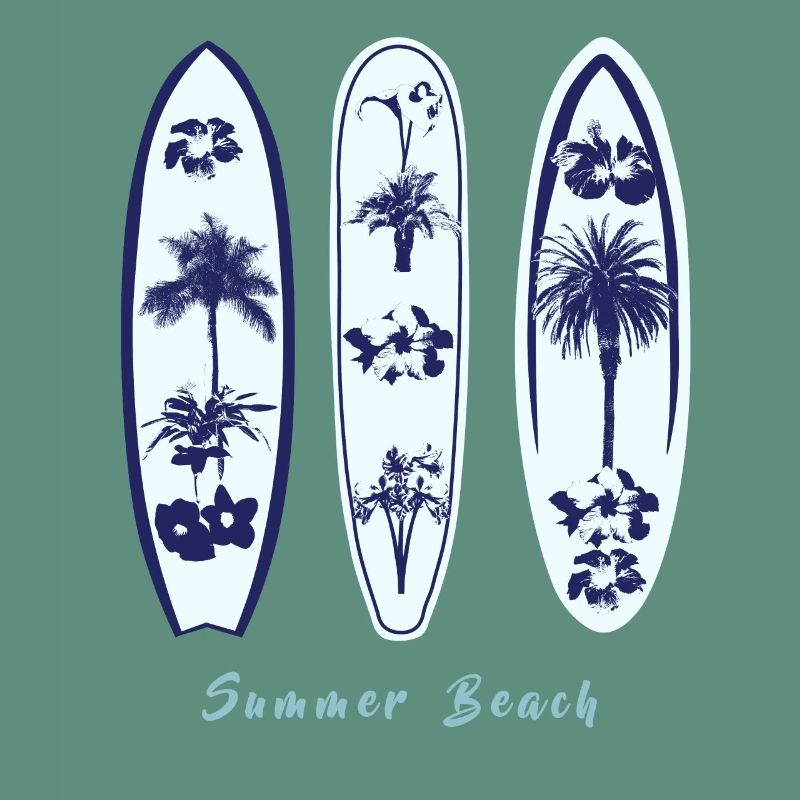 Palmiers de planche de surf, Fleur d’hibiscus, Fleur du Paradis