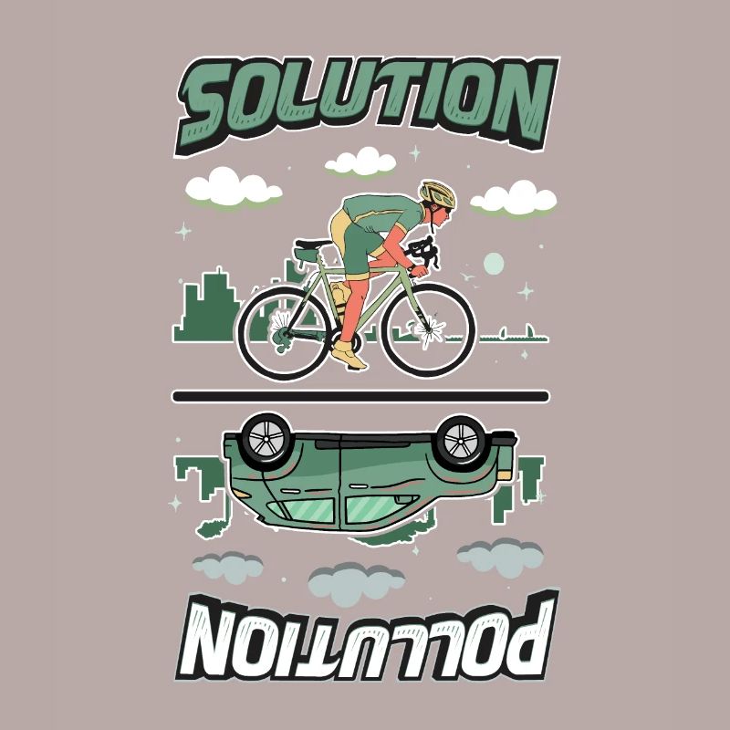 Polution Solution Umweltschutz Radfahren