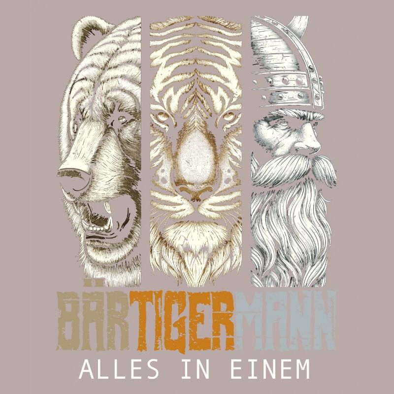 Bärtigermann Bär Tiger Mann Geschenk Bart Sprüche