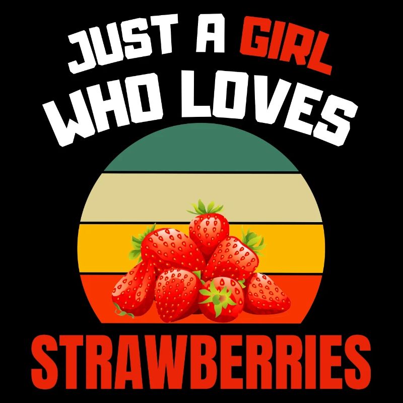 Obst Sommer Frucht Mädchen Geschenk Retro Erdbeere