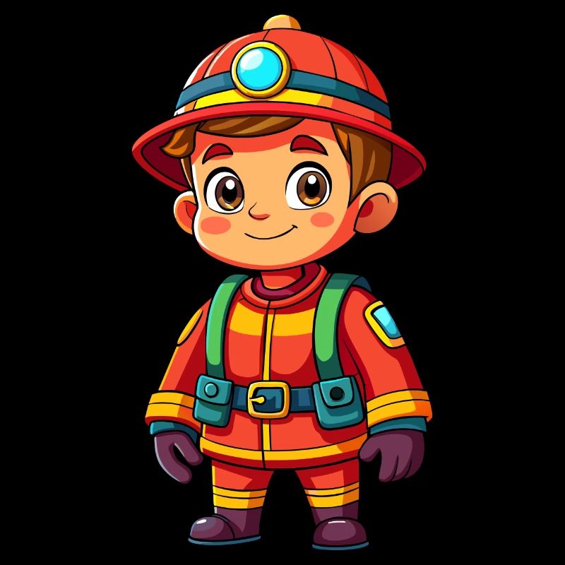 Held in Rot der Feuerwehrmann