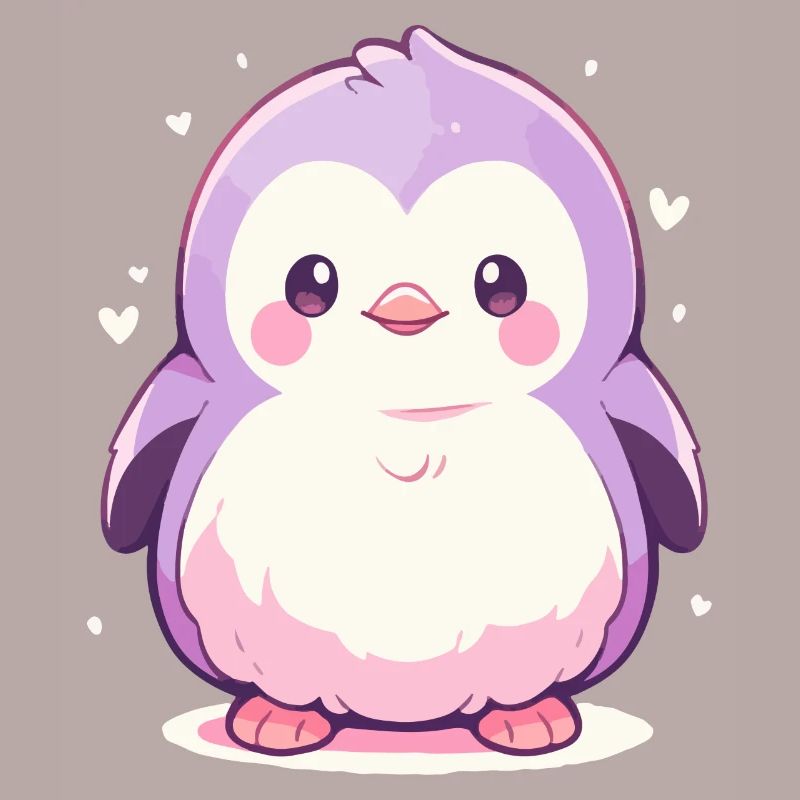 Pingouin Chibi mignon - Conception de dessin animé mignon