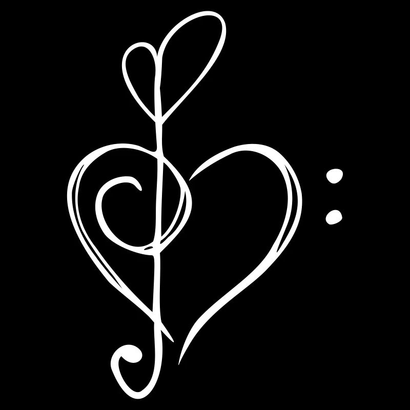 music heart clef