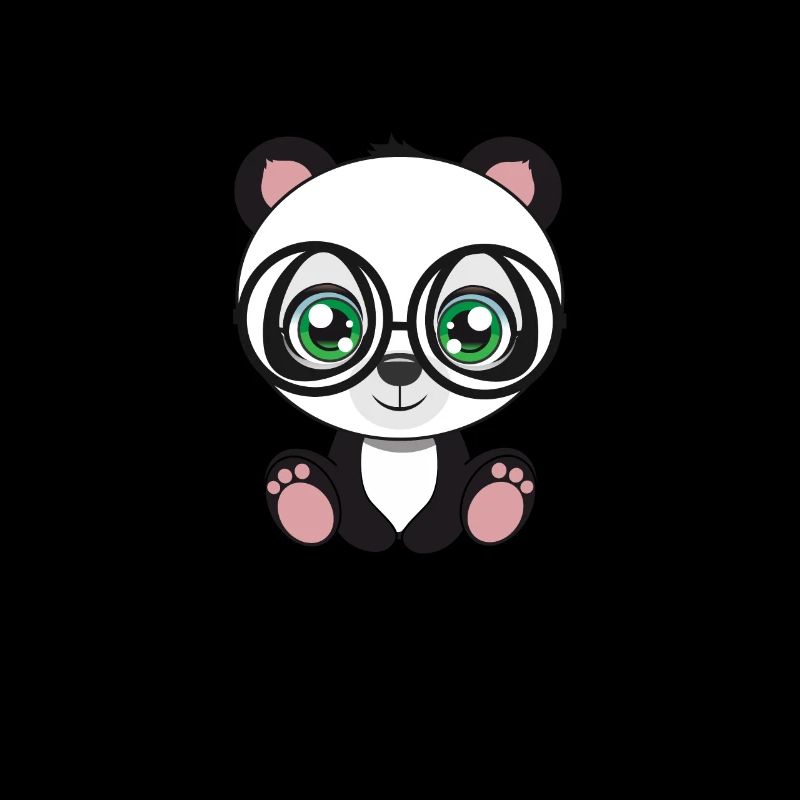Panda mit Brille süßes Tier Nerd Nerdy Shirt Mann
