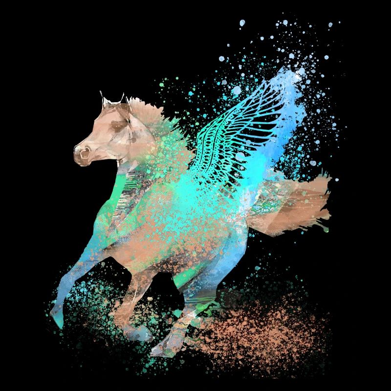 cheval volant, cheval avec des ailes, cheval, graffiti