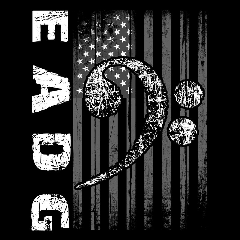 Notes de basse EADG avec drapeau américain