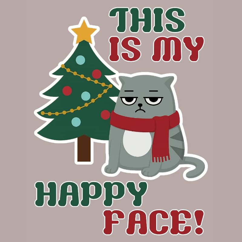 Chat Grumpy Noël, c’est mon visage heureux