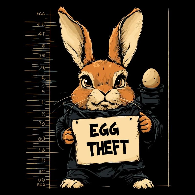 Bunny Egg Thief Easter Bunny Mugshot Police Photo Easter