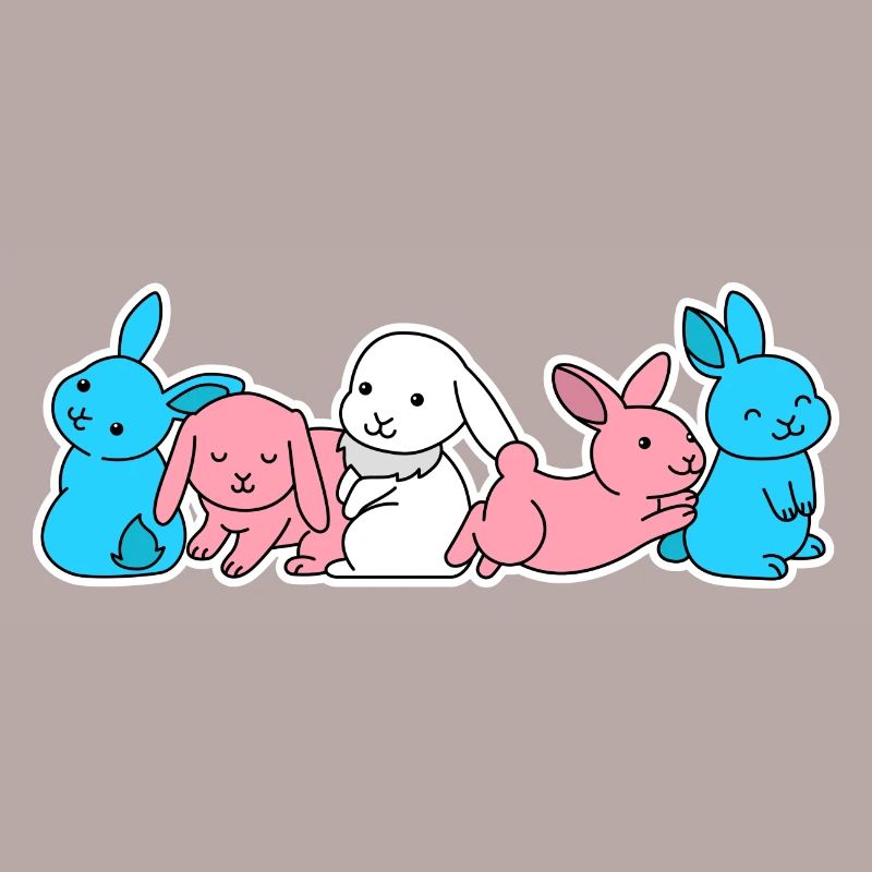 Conception de lapin de drapeau trans pour les personnes trans