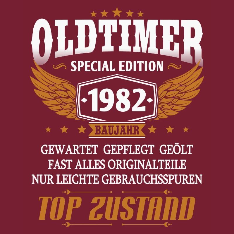 Oldtimer Baujahr 1982 geboren Geburtstag Spruch
