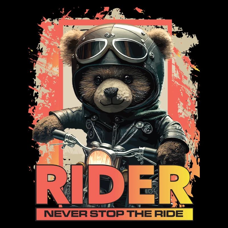 Motorcycle biker never break off the ride teddy bear