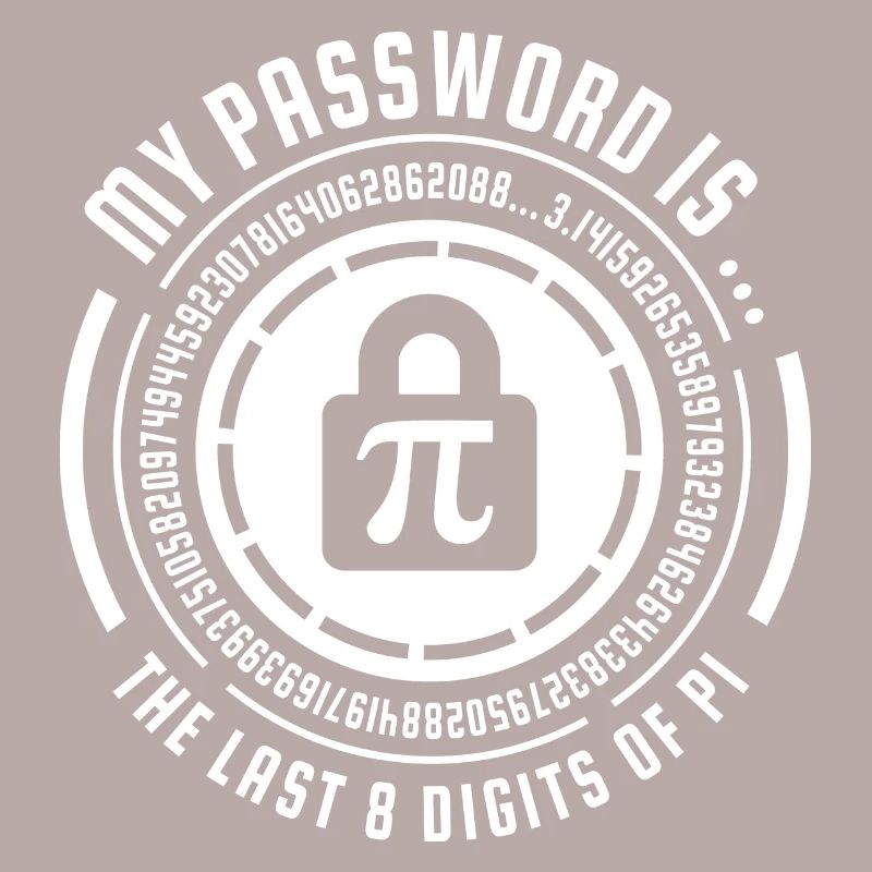 MY PASSWORD DECIMAL PLACES PI MATH GIFT