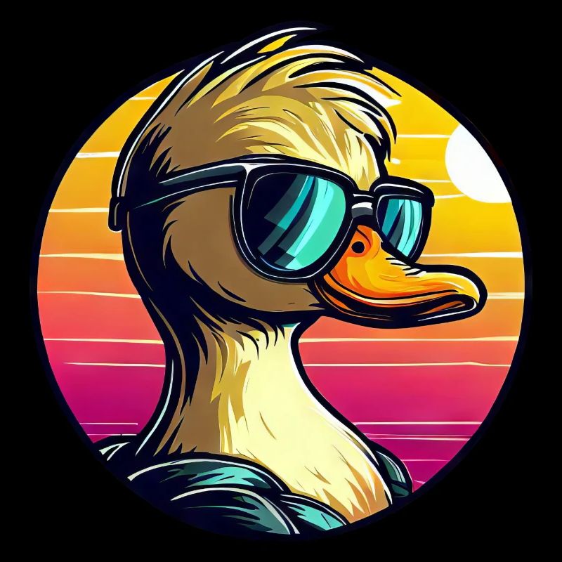 Cool duck - duck with sunglasses at the