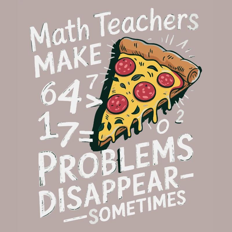 Professeur de mathématiques drôle Conception Pizza et résolution de problèmes