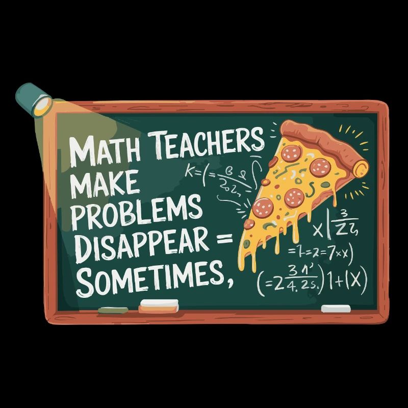 Professeur de mathématiques drôle Conception Pizza et résolution de problèmes