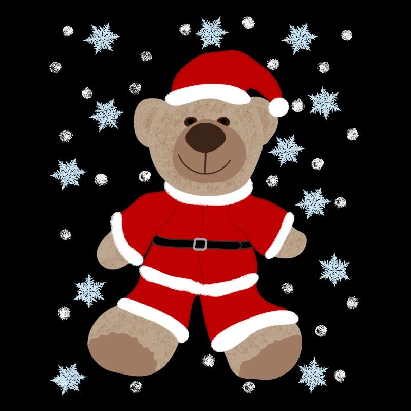 Brauner Teddybär Weihnachtsmann Anzug, Schneestern