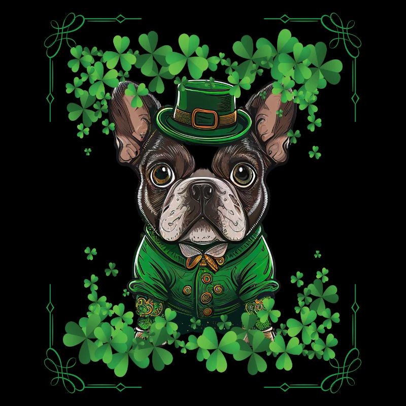 Fête de la Saint-Patrick Bouledogue Français Et Trèfles